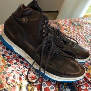 Diesel Men's Brown Leather High-Top Casual Sneakers